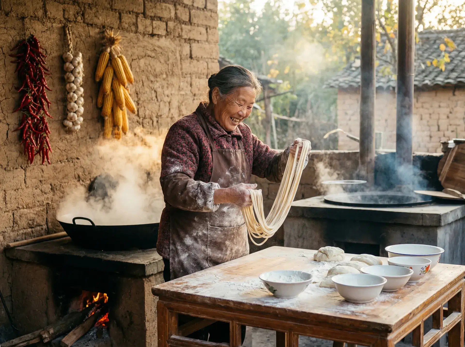 农家大嫂手擀面 - 国产18岁末年禁止免费影院 乡村美食